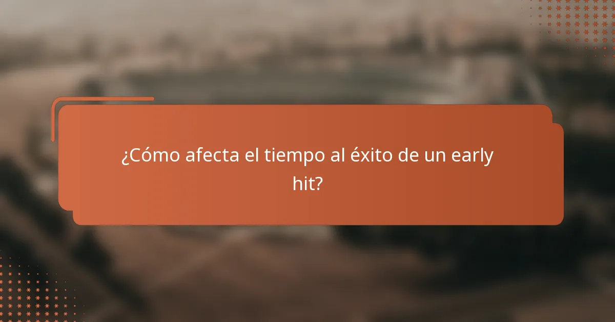 ¿Cómo afecta el tiempo al éxito de un early hit?